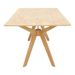 Rubber wood table with MDF in natural color 150x90x76cm