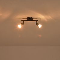 Метален подвижен точков прожектор 2 светлини 2XGU10 Max 7W 220X80X125ММ черен Arte Illumina Vorras