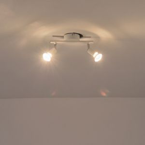 Метален подвижен точков прожектор 2XGU10 Max 7W 220X80X125MM бял Arte Illumina Vorras