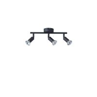 Метален подвижен точков прожектор 3 светлини 3XGU10 Max 7W 300X80X125 мм черен Arte Illumina Vorras