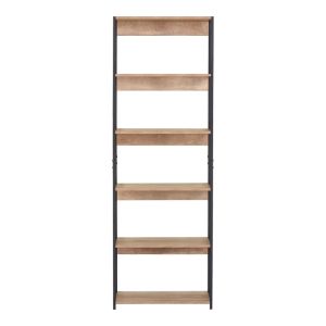 Kaliano metal bookcase, oak-black, 59.5x35x176.5 cm