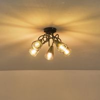 Метална стъклена лампа 5 светлини 5XE14 Max 8W 380X185 мм прозрачен Arte Illumina Classy