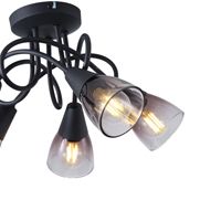 Метална стъклена лампа 5 светлини 5XE14 Max 8W 380X185 мм прозрачен Arte Illumina Classy
