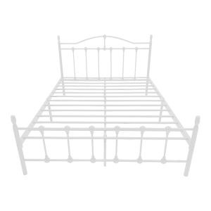 Метално легло Wotso бяло 150x200 см