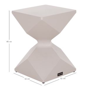 Low side table Zander SM6494.02 cream-white aluminum 32X32X45 cm.