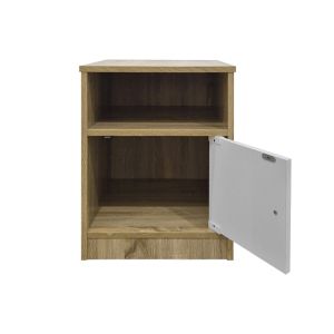 Bedside table Lenea, sonoma-white color, 40x40x50 cm