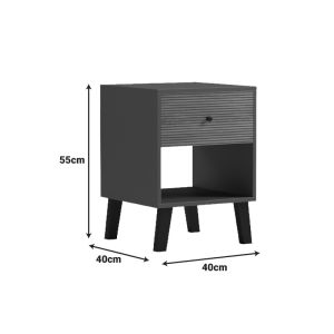 Tuscany bedside table, sonoma-anthracite color, 40x40x55cm