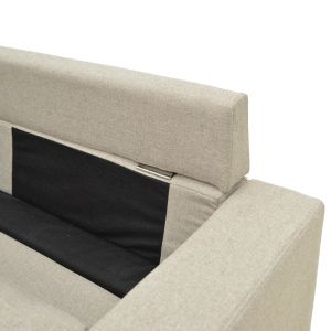 Maneli reversible corner sofa, beige-sand, fabric, 196x138/77x82cm