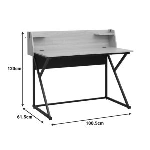 Офис бюро Spaco в естествен нюанс - черни метални крака 123x61.5x100.5см
