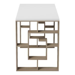 Office desk with shelf Lovet sonoma-white 140x60x75cm