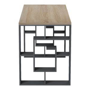 Office desk with shelf Lovet anthracite-sonoma 140x60x75cm