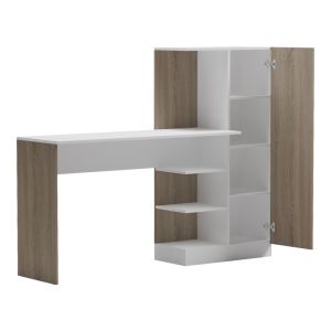 Office with bookcase and cabinet Ofisio sonoma-white 152.3x40x120cm