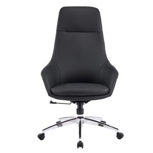 Office chair Bekker HM18359.01 black artificial leather - chrome base 67X67X126ВСМ.