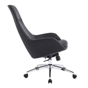 Office chair Bekker HM18359.01 black artificial leather - chrome base 67X67X126ВСМ.