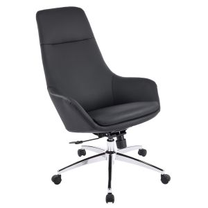 Office chair Bekker HM18359.01 black artificial leather - chrome base 67X67X126ВСМ.