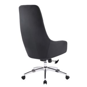 Office chair Bekker HM18359.01 black artificial leather - chrome base 67X67X126ВСМ.