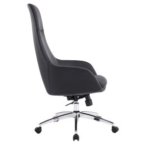 Office chair Bekker HM18359.01 black artificial leather - chrome base 67X67X126ВСМ.