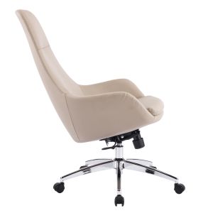 Office chair Bekker HM18359.02 beige artificial leather - chrome base 67X67X126ВСМ.