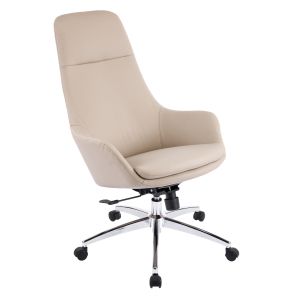 Office chair Bekker HM18359.02 beige artificial leather - chrome base 67X67X126ВСМ.