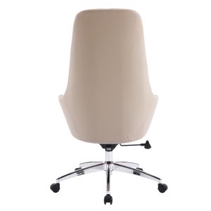 Office chair Bekker HM18359.02 beige artificial leather - chrome base 67X67X126ВСМ.