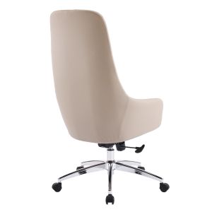 Office chair Bekker HM18359.02 beige artificial leather - chrome base 67X67X126ВСМ.