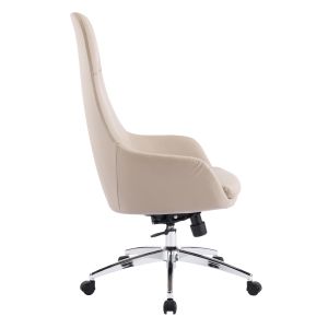 Office chair Bekker HM18359.02 beige artificial leather - chrome base 67X67X126ВСМ.