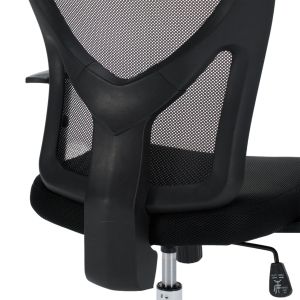Office chair Cuore HM1207.01 black mesh fabric - black frame - chrome base 63X61X125ВСМ.