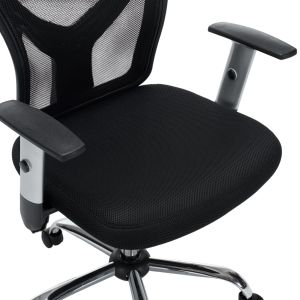 Office chair Cuore HM1207.01 black mesh fabric - black frame - chrome base 63X61X125ВСМ.