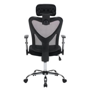 Office chair Cuore HM1207.01 black mesh fabric - black frame - chrome base 63X61X125ВСМ.