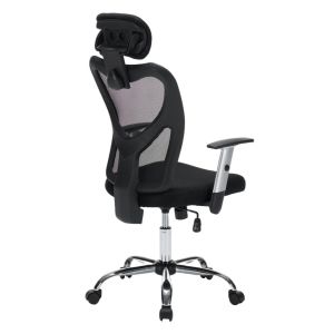 Office chair Cuore HM1207.01 black mesh fabric - black frame - chrome base 63X61X125ВСМ.