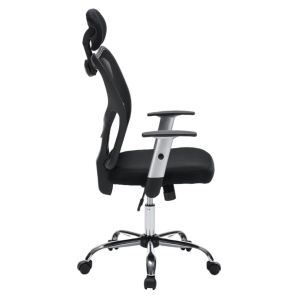Office chair Cuore HM1207.01 black mesh fabric - black frame - chrome base 63X61X125ВСМ.