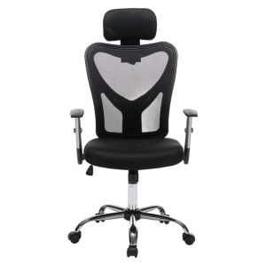 Office chair Cuore HM1207.01 black mesh fabric - black frame - chrome base 63X61X125ВСМ.