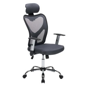 Office chair Cuore HM1207.02 gray mesh fabric - black frame - chrome base 63X61X125ВСМ.
