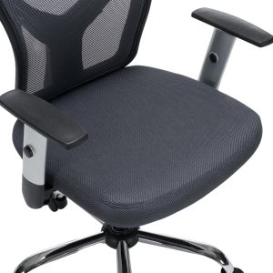 Office chair Cuore HM1207.02 gray mesh fabric - black frame - chrome base 63X61X125ВСМ.