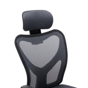 Office chair Cuore HM1207.02 gray mesh fabric - black frame - chrome base 63X61X125ВСМ.