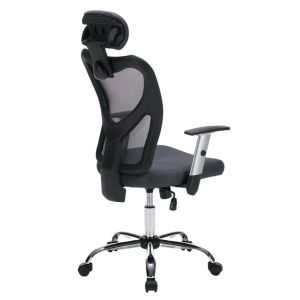 Office chair Cuore HM1207.02 gray mesh fabric - black frame - chrome base 63X61X125ВСМ.