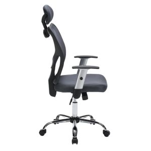 Office chair Cuore HM1207.02 gray mesh fabric - black frame - chrome base 63X61X125ВСМ.
