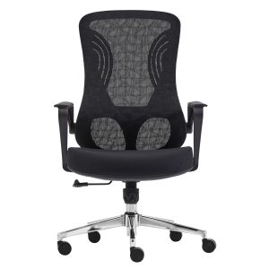 Office chair Decifer HM1212.01 black mesh fabric - chrome base 61X60X110ВСМ.