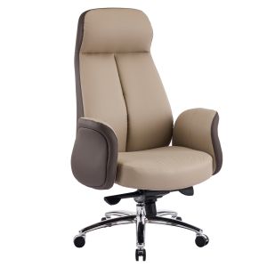 Office chair Dramon HM18356.02 beige-brown artificial leather - chrome base 66X70X132.5ВСМ.