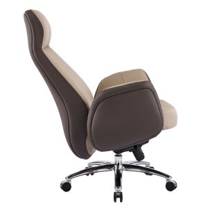 Office chair Dramon HM18356.02 beige-brown artificial leather - chrome base 66X70X132.5ВСМ.