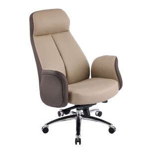 Office chair Dramon HM18356.02 beige-brown artificial leather - chrome base 66X70X132.5ВСМ.