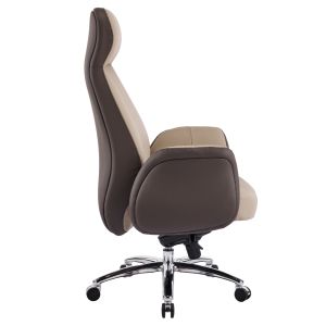 Office chair Dramon HM18356.02 beige-brown artificial leather - chrome base 66X70X132.5ВСМ.