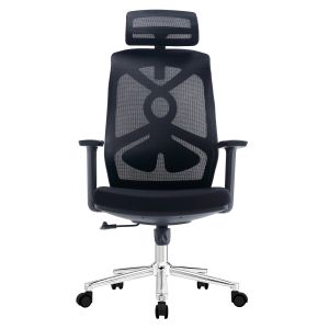 Office chair Flexora HM1213.01 black mesh fabric - chrome base 60X63X125ВСМ.