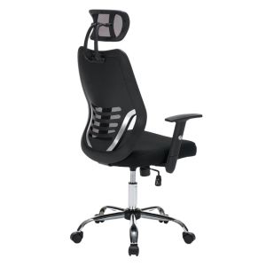 Office chair HM1206.01 black mesh fabric - chrome base 63X64X122ВСМ.