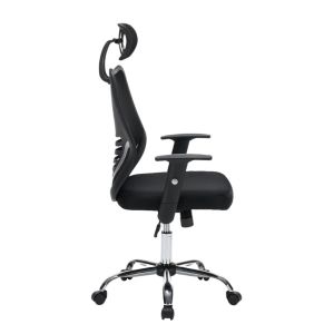 Office chair HM1206.01 black mesh fabric - chrome base 63X64X122ВСМ.