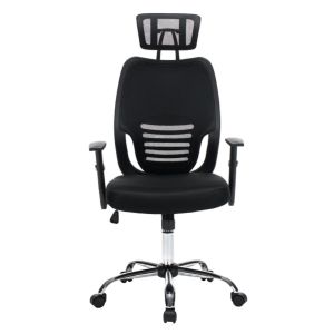 Office chair HM1206.01 black mesh fabric - chrome base 63X64X122ВСМ.