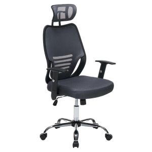 Office chair HM1206.02 gray mesh fabric - chrome base 63X64X122ВСМ.