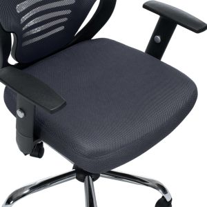 Office chair HM1206.02 gray mesh fabric - chrome base 63X64X122ВСМ.