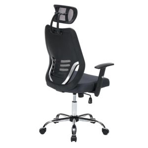 Office chair HM1206.02 gray mesh fabric - chrome base 63X64X122ВСМ.