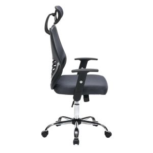 Office chair HM1206.02 gray mesh fabric - chrome base 63X64X122ВСМ.